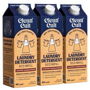 Cleancult Liquid Laundry Detergent Refill, Juniper Sandalwood Scent, 96 Loads, HE Compatible, 32 oz, 3 Pack, Eco Friendly & Cruelty Free