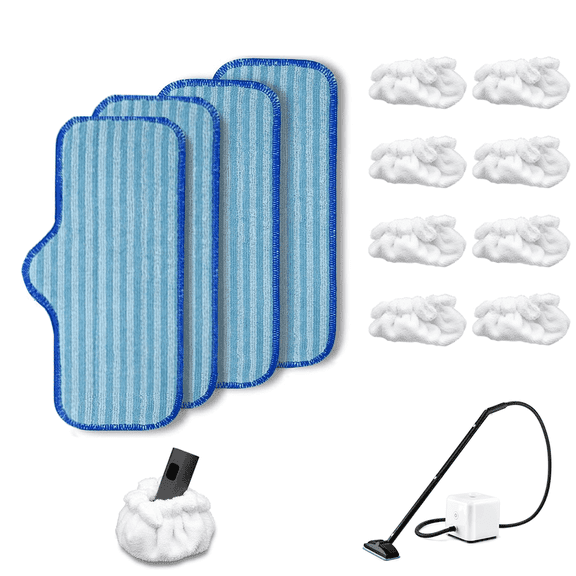 Cleaner Accessories Compatible with Dupray Steam Cleaner, Triangle Microfiber Bonnet for Neat Steam Cleaner & Microfiber Pads, 4+8 Reusable Steamer Cloth Cover Cleaning Steam Mop Pad