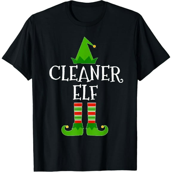 Cleaner Elf - Funny Maid Janitor custodian Christmas T Shirt