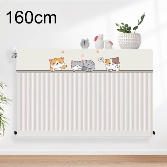 Cleaner Space Home Environment 160Cm Radiator Cover Machine Washable Dust Cover Cat Pattern Household Accessory