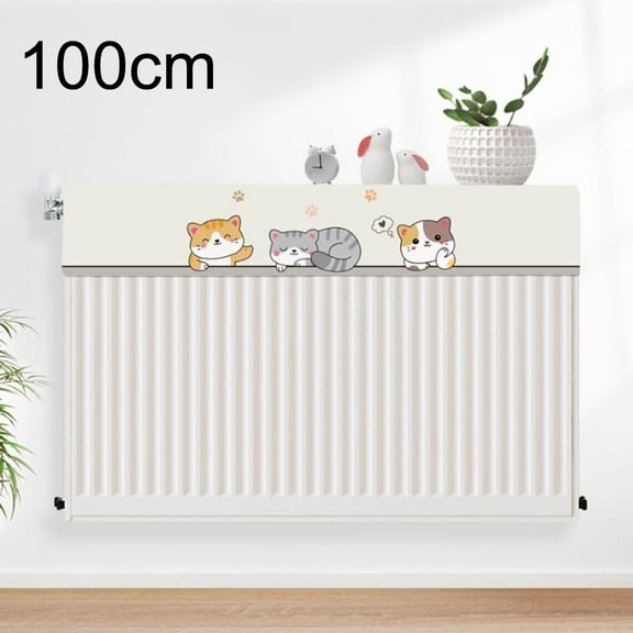 Cleaner Space Home Environment 160cm Radiator Cover Machine Washable Dust Cover Cat Pattern Household Accessory