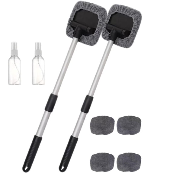 Cleaner Tool Magnetic Car Window Cleaner Expandable Car Window Cleaner with Reusable Microfiber Pads and Spray Bottles