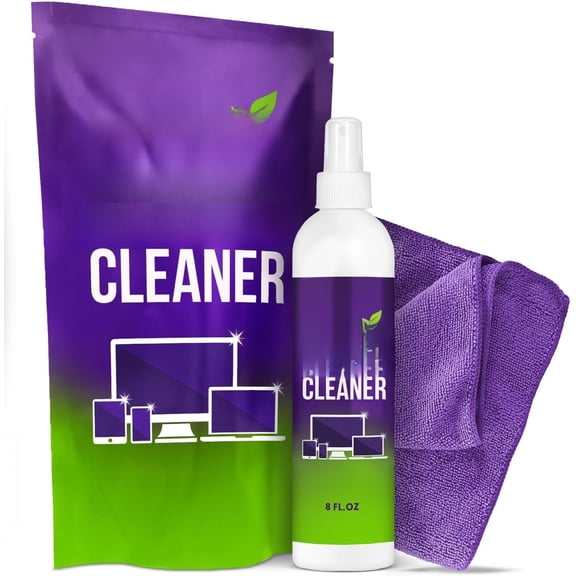 Cleaner and Microfiber Cloth 8oz, Streak- Cleaner and Wipe for TV, Computer, , Phone, , Laptop Cleaning Kit Devices Phone Cleaners