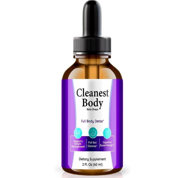 Cleanest Body Drops, Organic Detox Formula for Overall Health, Body Cleaner Liquid Supplement, All Natural Dropper to Support Clean Gut, CleanestBody Review (30 Servings)