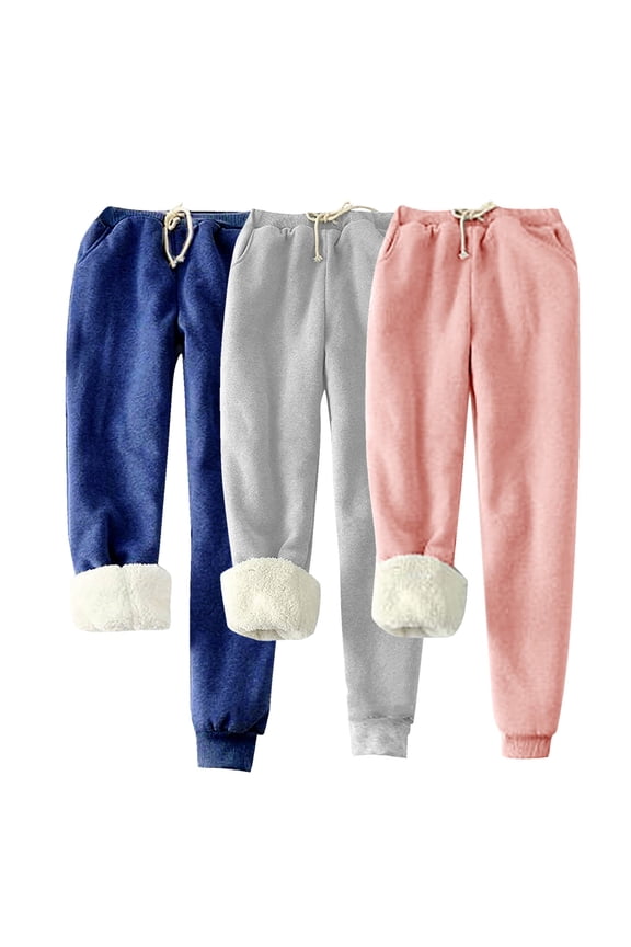 Cleaning 3Pcs Womens Lace-Up Elastic Waist Sweat-Pants Pure Basic Sanitary Pants Cotton Home Sweatpants Lounge Baggy Trousers Pajama Winter Pants 2025