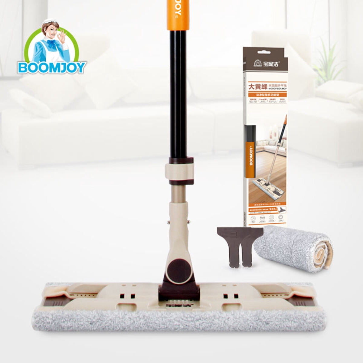 Cleaning Boomjoy Cleaning Cloth Microfiber Swift Wall Scratch Clip Cloth Flat Mop