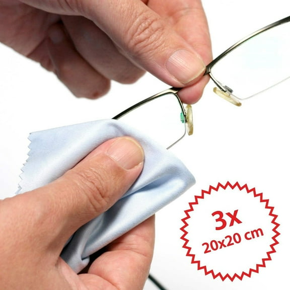 Cleaning Brush,3PCS Glasses Cleaning Cloth Microfibre Cleaning Cloth Optical Quality 20*20cm