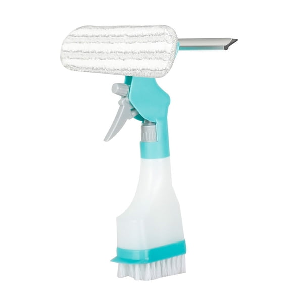 Cleaning Brush 4 In 1 Window Cleaning Kit Window Vacuum Squeegee Window Cleaner Tool With Spray Brush Cleaner Wipe Multihead Cleaning Brush For Shower Wall Glass Car Windshield Countertop