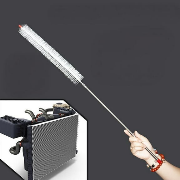 Cleaning Brush for Automotive Radiator and Deep Cleaning with Extendable Detachable Metal Shaft and Nylon Head for Hard-to-Reach Areas - Durable Wash Machine and Vehicle Radiator Cleaner