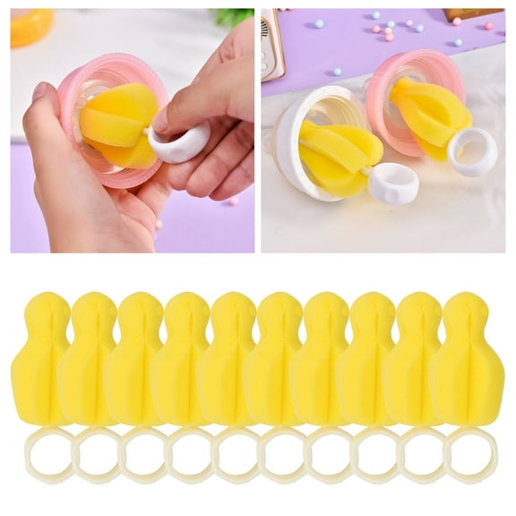 Cleaning Brush Baby Bottle Sponge Brush Set 10pcs Nipple Cleaner for Milk Bottles and Coffee Cups Efficient Washing Tools for Optimal Hygiene