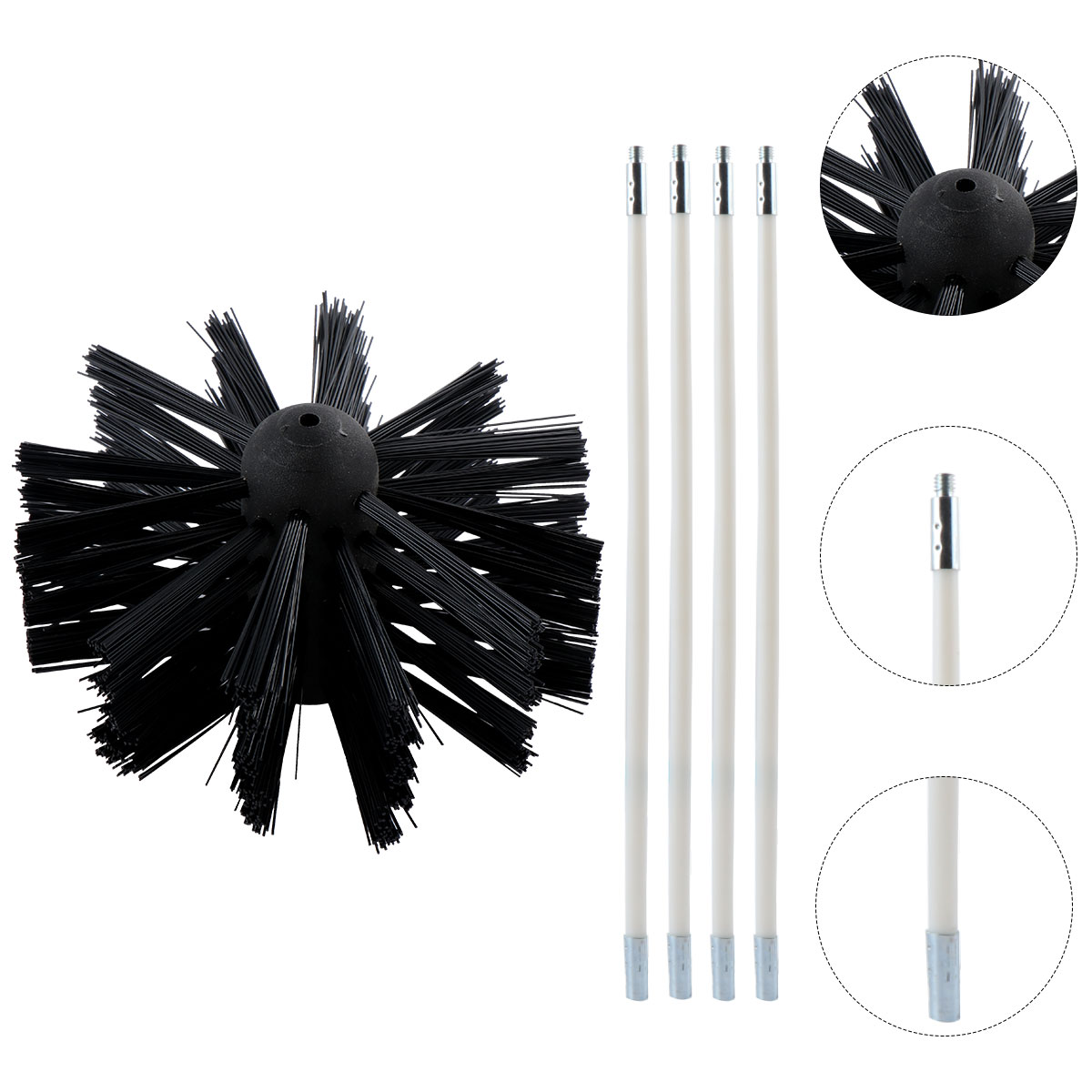 Cleaning Brush Chimney Kit Tools Sweep Drill Attachments Duct Kitchen