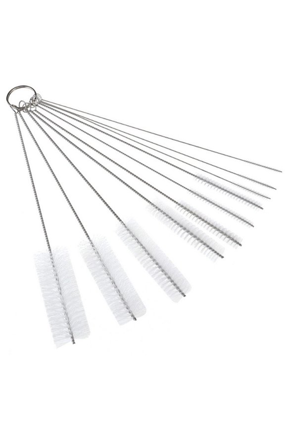 Cleaning Brush Cleaning Brush Set 21CM Detachable Key Ring Dia 2-24MM Mini Soft Stainless Steel Corner Dust Remover New
