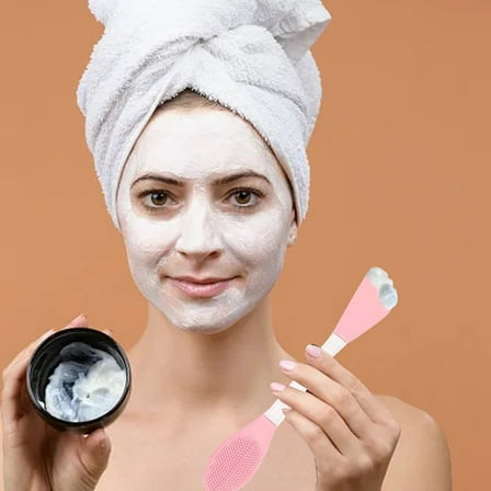 Cleaning Brush Double Head Silicone Face Wash Tool for Blackhead Removal and Massage Action