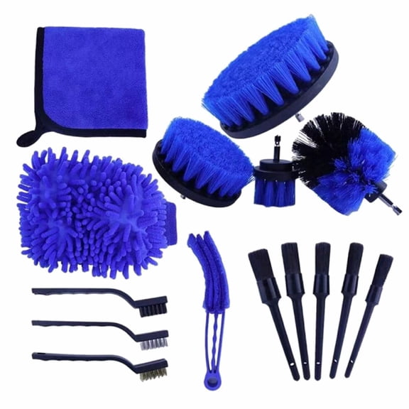 Cleaning Brush Set Car Dust Dirt Clean Tool Kit Cleaner Electric Drill Part Great for Air Holes Leather Rims Auto Detail