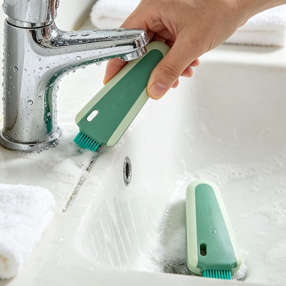 Window Bath Protector Cleaning Brush Squeegee with Stiff Bristle Scrubber and Double Sided ...