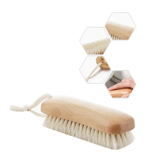 Cleaning Brush Stiff Bristle Heavy Duty Hand-Held Scrub Floor Household Shoe Cover Wooden Bamboo
