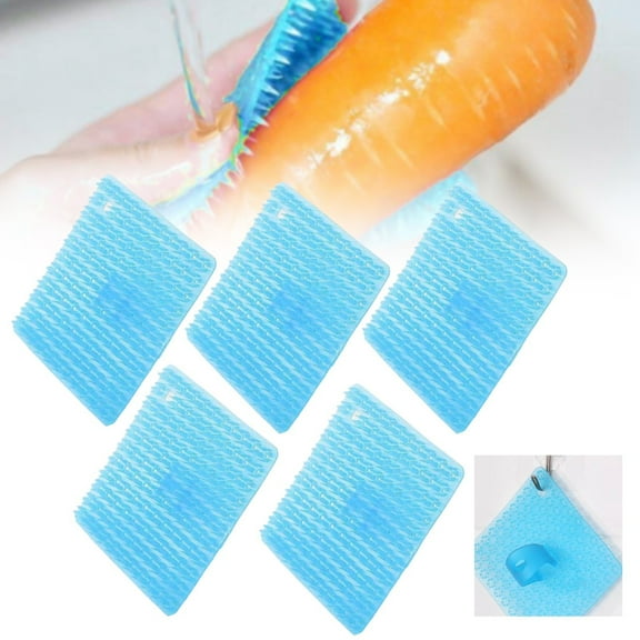 Cleaning Brush Vegetable Cleaning Brushes 2024 Upgraded Flexible Vegetable Brush Scrubber for Food Multi Usages Fruit and Veggie Scrubber Fruit and Veggie Cleaner for Home Kitchen Gadgets 5Pcs Blue