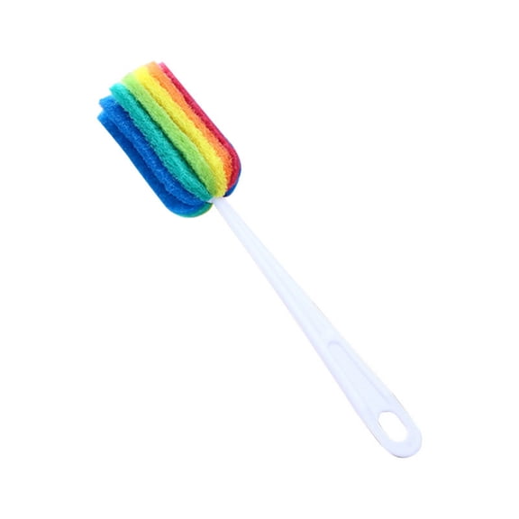 Cleaning Brush1- Bottle Brush Cleaner 4PCS Sponge Cleaning Brushes Long Handle Scouring Pad Scrub Brushes For Kitchen Clean Glassware Cups