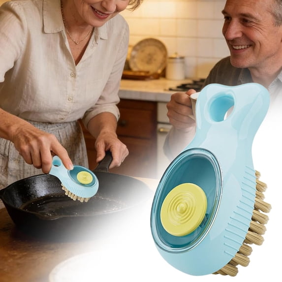 Cleaning Brushes For Household,Kitchen Brush Non Grip Soap Dispensing Dish Scrubber Brush Cleaning Tool Cutting Scraper For Grill Grates Oven Interiors And Frying Pans