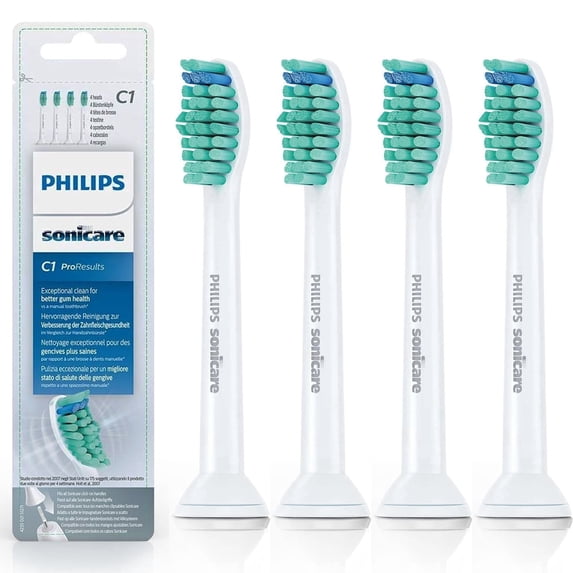C1 Pro Results Replacement Toothbrush Heads Compatible with Philips Sonicare DiamondClean Electric Toothbrush,4 Pack,HX6014/65.