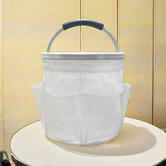 Cleaning Caddy Bag PVC Foldable Organizer Basket for Beach Bathroom Supplies Multifunctional Carrying Pouch for Dorm Room Gym Swimming well-suited
