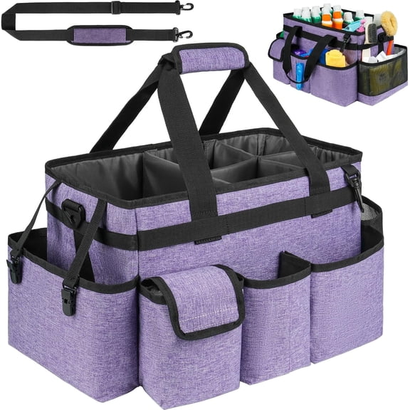 Cleaning Caddy,Cleaning Bag for Housekeepers,Cleaning Supplies Organizer with Handle,Black