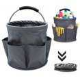 thumbnail image 1 of Cleaning Caddy with Handle, Cleaning Products Organizer, 17L Foldable Tool Bag, Storage Basket, Cleaning Supply Caddy, Portable Multi Cleaning Bucket Bag for Home, Garden, Picnic (Dark Grey), 1 of 7