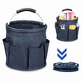 thumbnail image 1 of Cleaning Caddy with Handle, Cleaning Products Organizer, 17L Foldable Tool Bag, Storage Basket, Cleaning Supply Caddy, Portable Multi Cleaning Bucket Bag for Home, Garden, Picnic (Navy Blue), 1 of 7