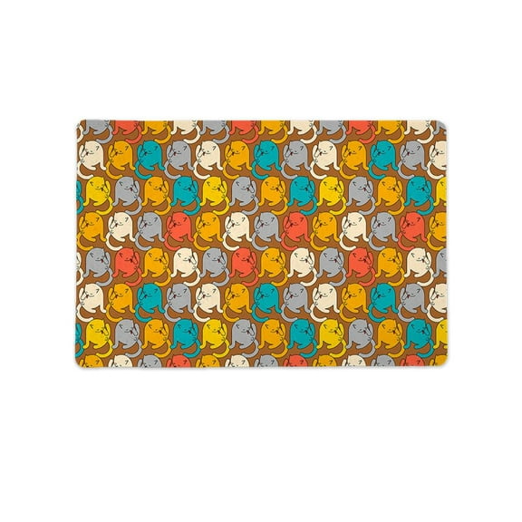 Cleaning Cat Pattern Mat Rectangle  -Image by Shutterstock,