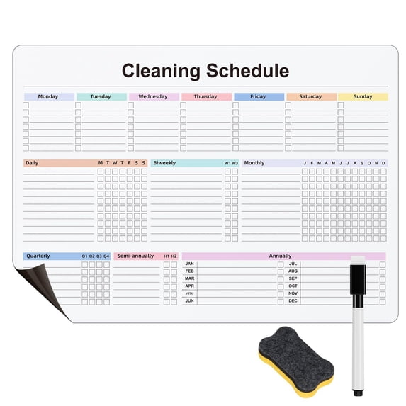 Cleaning Checklist Dry Erase Magnetic Whiteboard For Refrigerator Daily ...