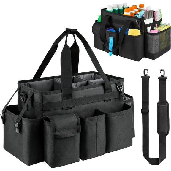 Cleaning ,Cleaning Bag for Housekeepers,Cleaning Supplies Organizer with Handle,Black