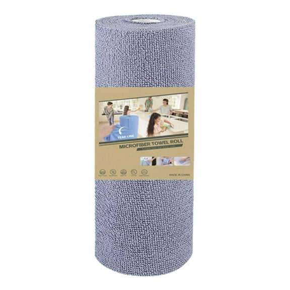 Cleaning Cloth Roll Reusable Paper Towels 9.8"×9.8" Tear Away Cloth, Microfiber Towels for Cars, Wash Cloths, Lint Free Rags for House, Kitchen,Window,Cleaning Supplies, 1Roll 20Pcs(Grey,9.8x9.8")