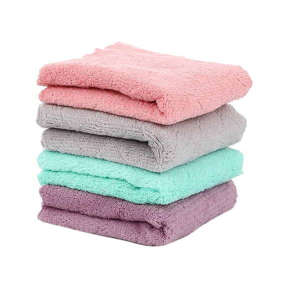 Cleaning Cloths (Microfiber Towels, Dust Rags), 5.91"X9.84" Absorbent Coral Dish Rag 4-Pack, Kitchen Sink Wiping Towel for Home Cleaning, Cleaning Cloths, Dust Wipes, House Cleaning, by Kingtowag