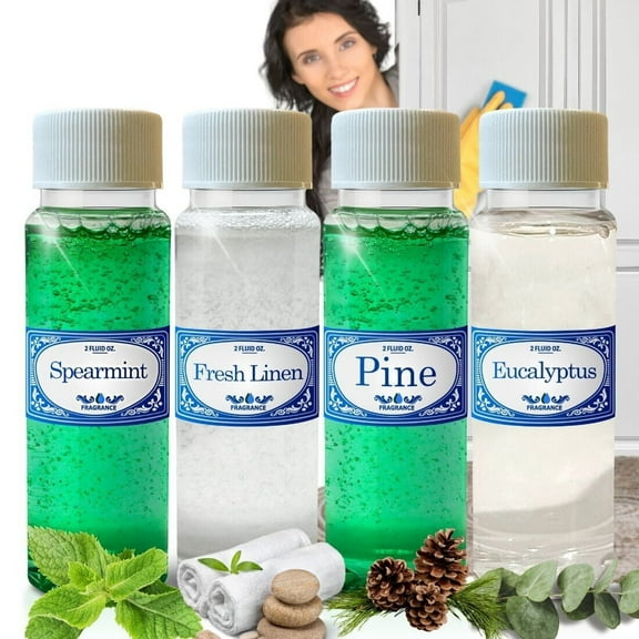 Cleaning Concentrated 2.0 Fl Oz Fragrances Pack, Spearmint, Pine, Fresh Linen & Eucalyptus, for Use in Water Vacuums Like Hyla, Rainbow, Sirena