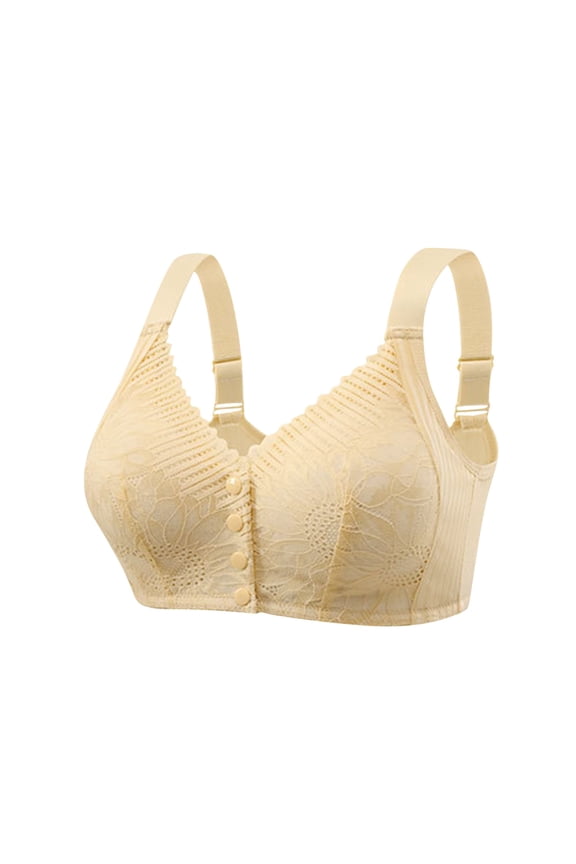 Cleaning Daisy Bras For Women Tie Back Bra No Underwire Front Buckle Brassiere Lace Rim Bras Trendy Breathable Bralettes Plus Size Everyday Underwear