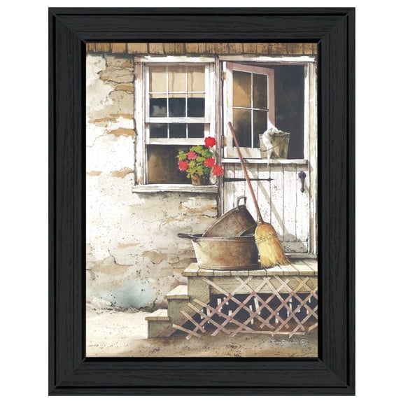 Cleaning Day by John Rossini Print Wall Art Wood Multi-Color