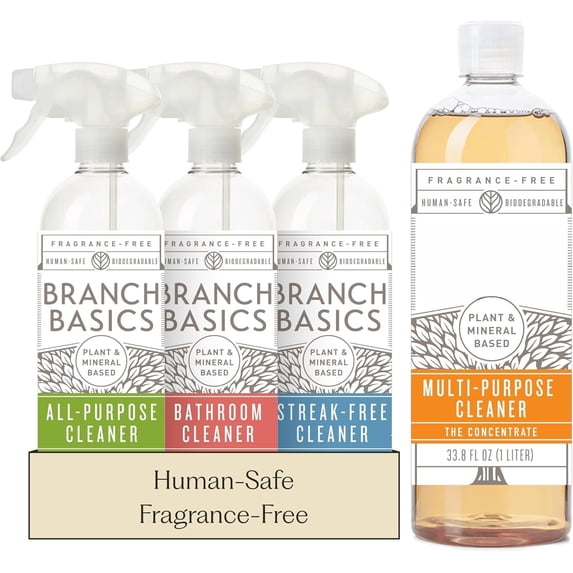 Cleaning Essentials Kit: Purpose, Glass and Bathroom Cleaner ...