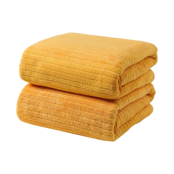 Cleaning! Fwttom Velvet Towels, 2pcs Bath Towels for Adult Daily Use At Home & Outdoors, Strip Patterned Beach Towel (29"x13" Pack of 2) of Lighter Weight and Quicker to Dry