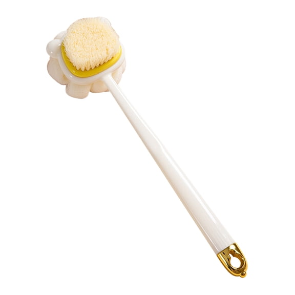 Tahtuvzn Cleaning Gadgets Long Handle Double-sided Scrub Brush, Soft Bristle Shower Tool, 2-in-1 Bath Ball Flower Rub Back Gifts for Mother