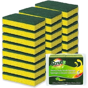 Scrubit, Heavy Duty Scrub Sponges, 24 Pack, Non-Smell Scouring Pad ...