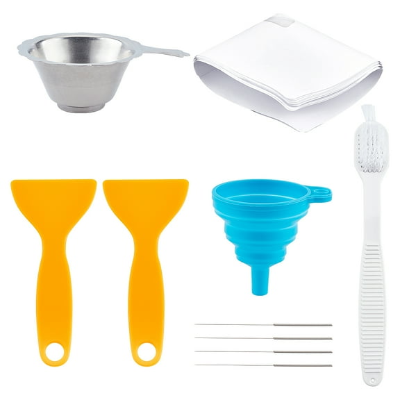 Cleaning Kit Including Disposable Paper & 304 Stainless Steel & Silicone Funnels Plastic Brushes & Scraper Tool Nozzle Cleaning Needles