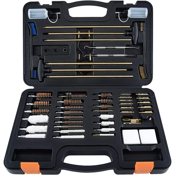 Cleaning Kit Universal Gun Cleaning Kit Shotgun Pistol Rifle Cleaning Kit with Lightweight Organized Carrying Case Gun Cleaning Supplies Gun Cleaner Bottle Brass Jags and Tips
