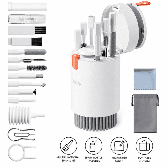 Cleaning Kit for iPhone, Airpods, iPad, MacBook, Mac, Keyboard Cleaner with Multifunctional Cleaning Tool for Laptop, Camera, Screen Cleaner Kit with Spray and Microfiber Cloth