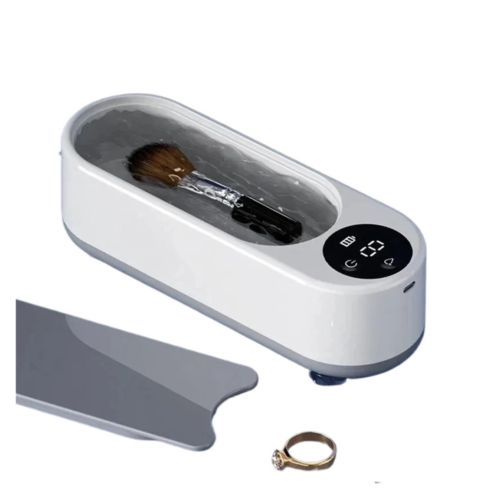 Cleaning Machine 50 Vibration Ultrasonic Glasses Household Portable Watche Jewelry Brush Timer Cleaning Machine 450ml