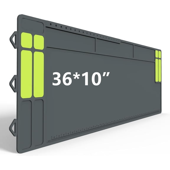 Cleaning Mat 36"x10", Magnetic Gun Mat with Organizer Parts Tray,Anti-Slip Rubberized Workbench Mat for All Guns