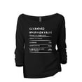 thumbnail image 1 of Cleaning Nutritional Facts Women's Fashion Slouchy 3/4 Sleeves Raglan Lightweight Sweatshirt Black Small, 1 of 3
