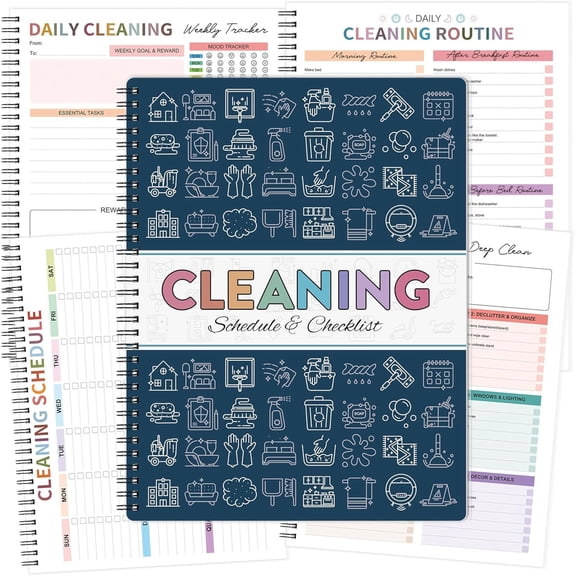 Cleaning Planner for Adults - Daily Weekly Monthly Cleaning Schedule and Checklist Organizer - Household Chore Chart Notebook for -Free  Organization, 9'' X 11''