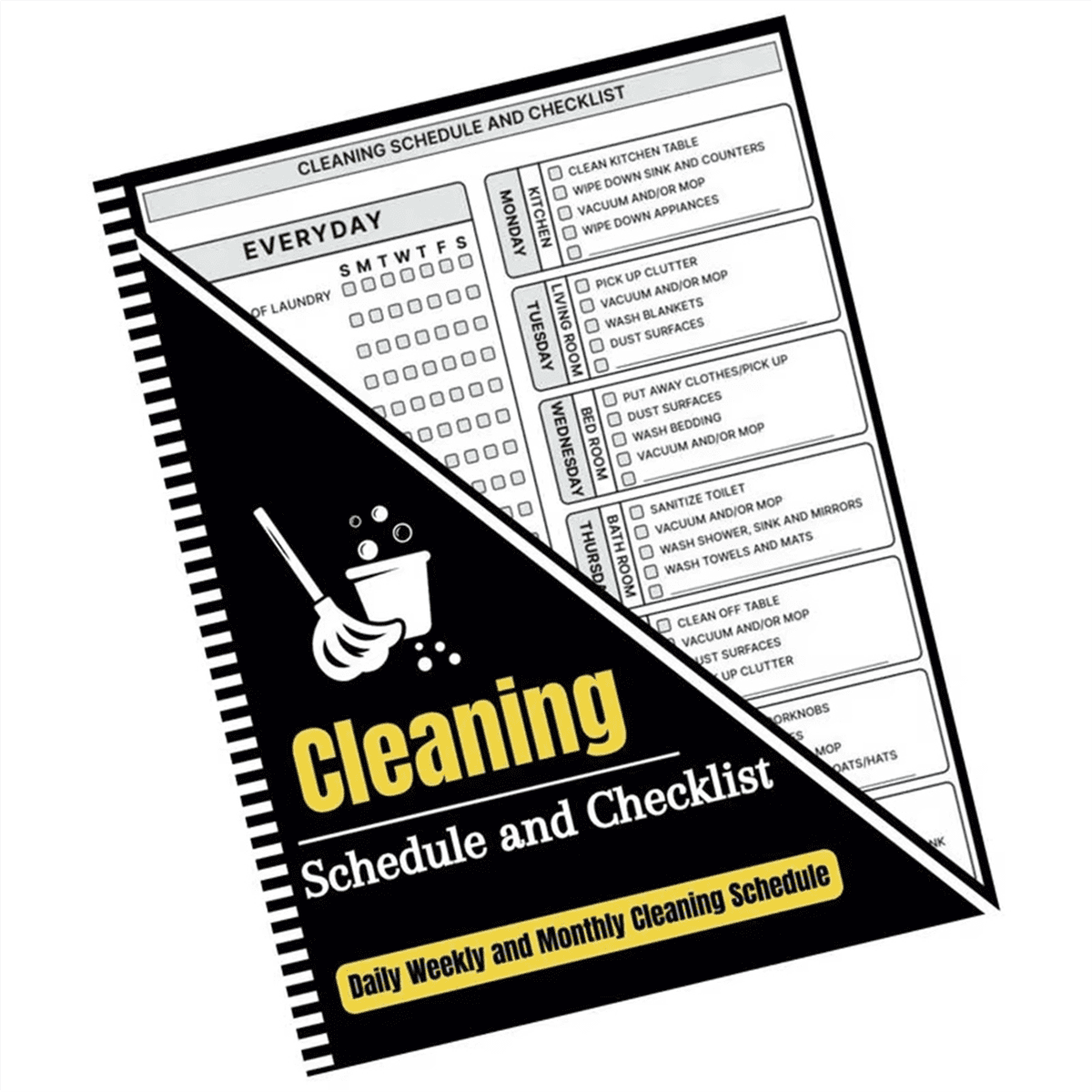 Cleaning Planner Chore List for Adults Checklists and Organizer Daily ...