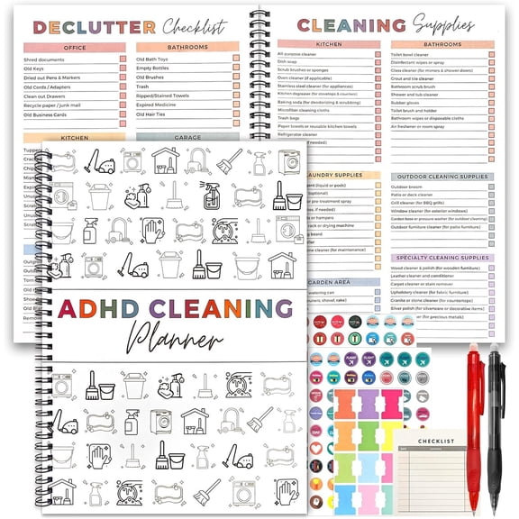 Cleaning Planner, Cleaning Schedule and Checklist Organizer, Daily Weekly Monthly Household Cleaning Planner for Adults Women, Chore Chart Notebook for , Family Cleaning Tasks, DIY Improvement