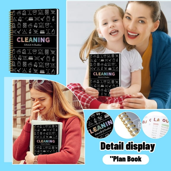 Cleaning Planner & Schedule Checklist Organizer – Daily, Weekly, Monthly & Annual Chore Chart Notebook, Durable Household Management Journal for Home & Family Tasks, Gift-Ready